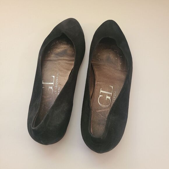 AGL Suede Leather Pointed Toe Ballet Flats Size 38.5 | 8.5 - Picture 6 of 10